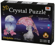 3D кристаллический пазл Дельфин, свет, 39 дет