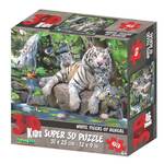 3D Стерео пазл 63 Белые тигры Бенгалии			